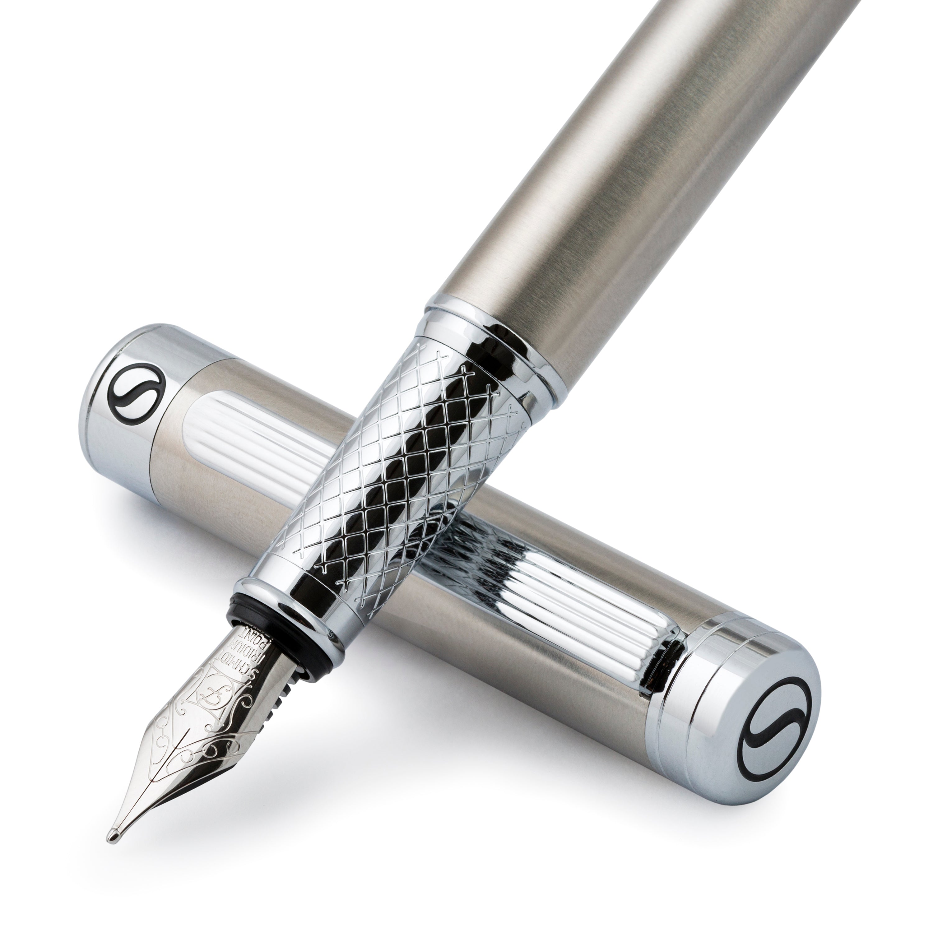 Scriveiner シルバークローム万年筆 Fountain Pen (中) Amazon.com : Scriveiner Silver Chrome Fountain Pen (Medium