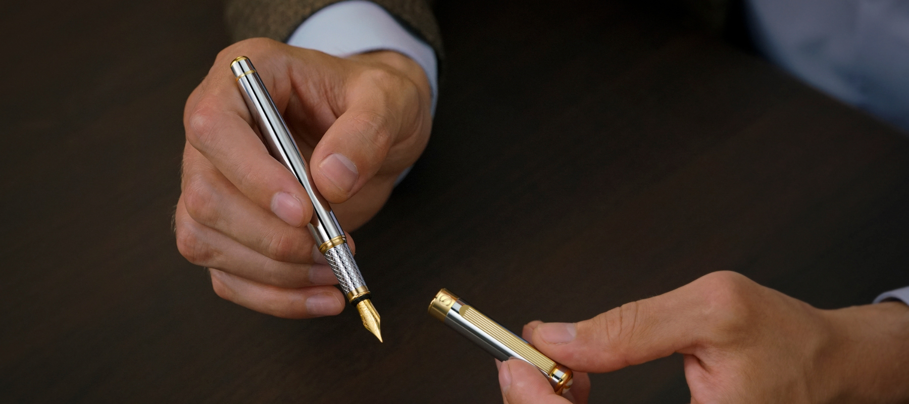Scriveiner Gold Rollerball Pen - Stunning Luxury Pen with 24K Gold Finish, Schmidt Ink Refill, Best Roller Ball Pen Gift Set for